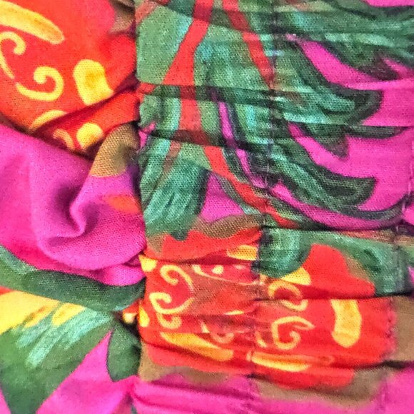 Farm Rio Foliage Cotton Tiered Minidress Ruffled Straps Vibrant Floral Print XS - Picture 10 of 16